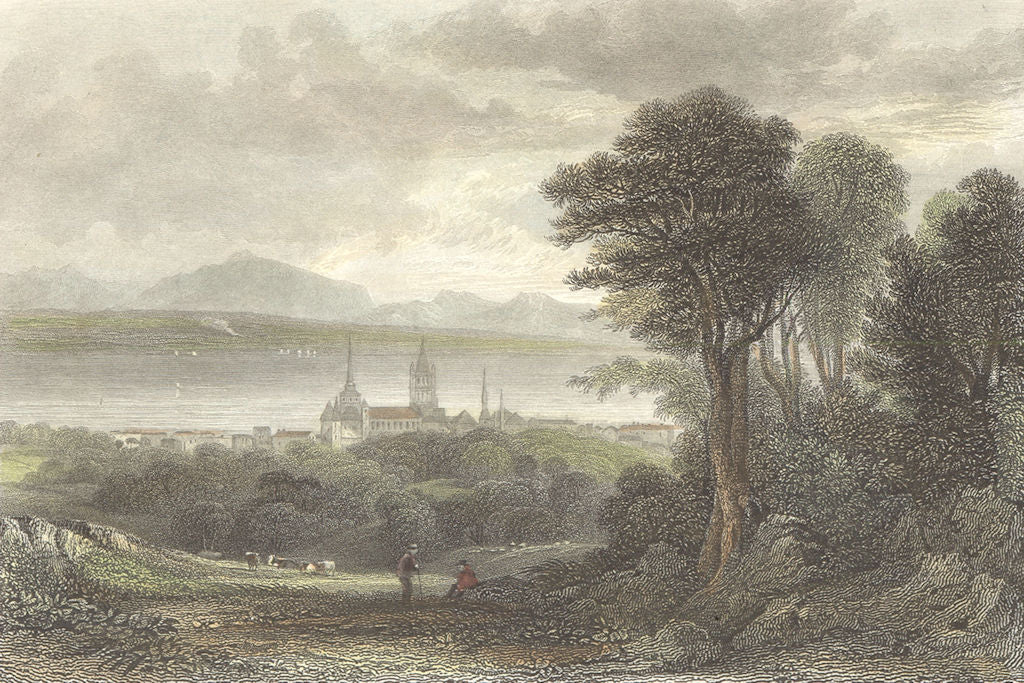 SWITZERLAND. Lausanne. Swiss. Fielding-Finden 1832 old antique print picture